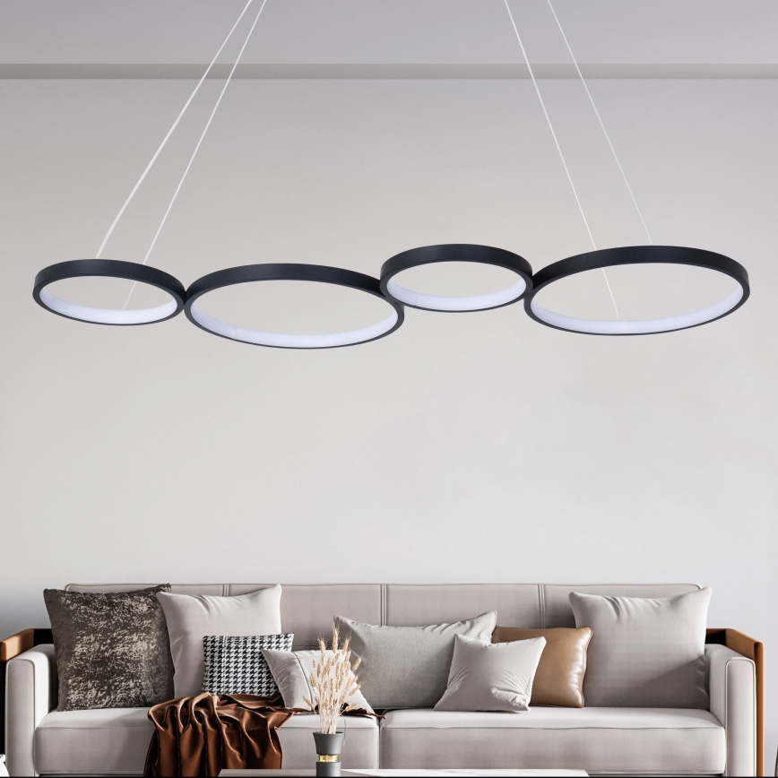 LED luster na sajli FLAMENCO LED/42W/230V 4000K crna