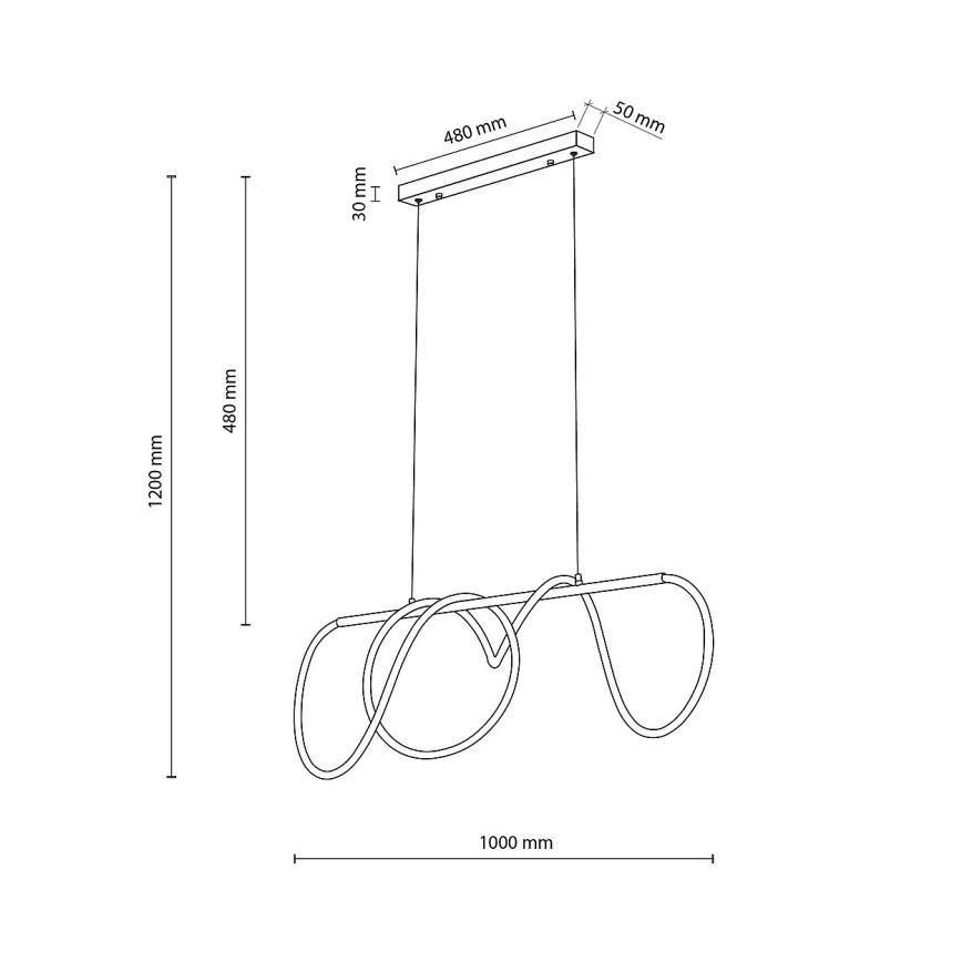 LED luster na sajli FLEXI LED/45W/230V 4000K crna
