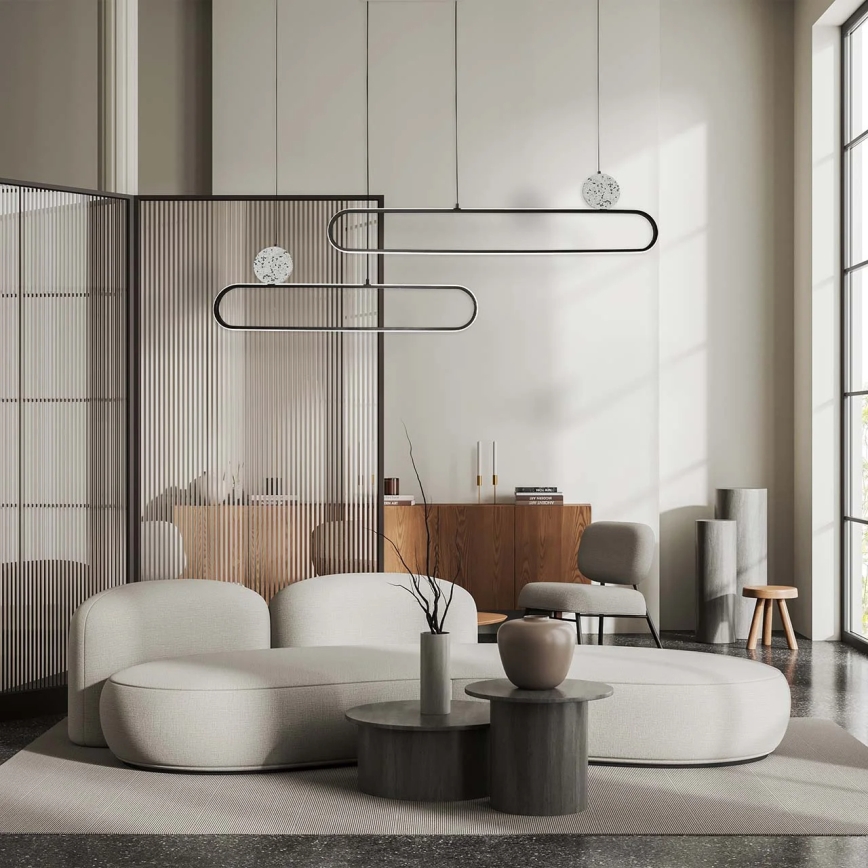LED luster na sajli FLORENTYNA LED/48W/230V 4000K crna/bela