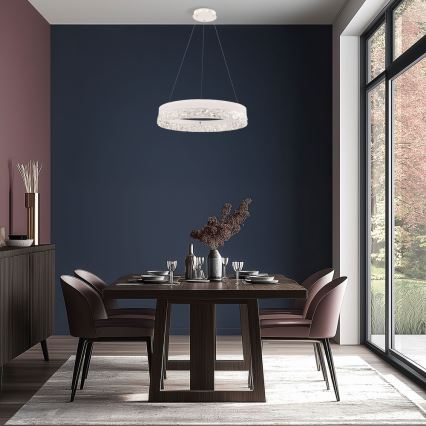 LED luster na sajli FROZI LED/32W/230V Ø 50 cm bela