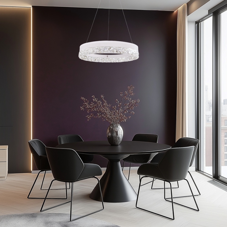 LED luster na sajli FROZI LED/32W/230V Ø 50 cm bela