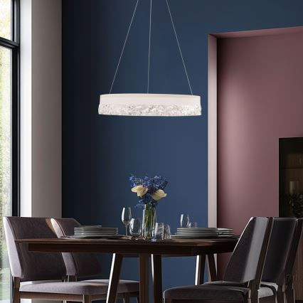 LED luster na sajli FROZI LED/32W/230V Ø 50 cm bela