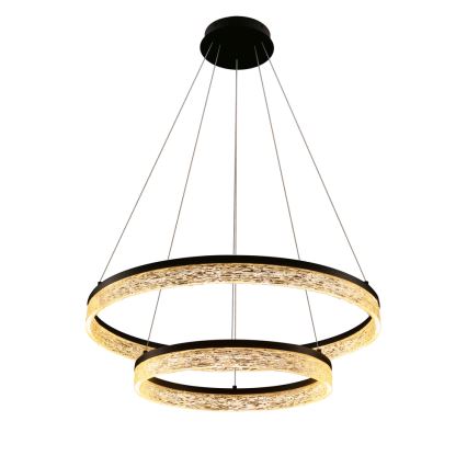 LED luster na sajli FROZI LED/38W/230V Ø 60 cm crna