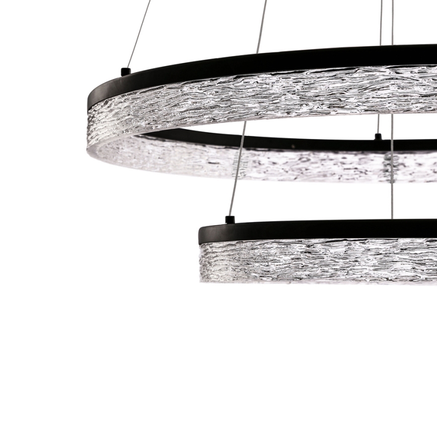 LED luster na sajli FROZI LED/38W/230V Ø 60 cm crna