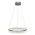 LED luster na sajli GALA LED/25W/230V, prečnik 50 cm, srebrne boje