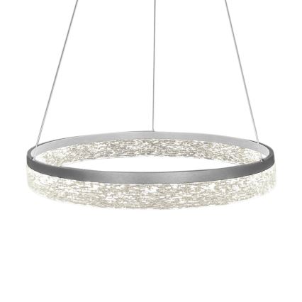 LED luster na sajli GALA LED/25W/230V, prečnik 50 cm, srebrne boje