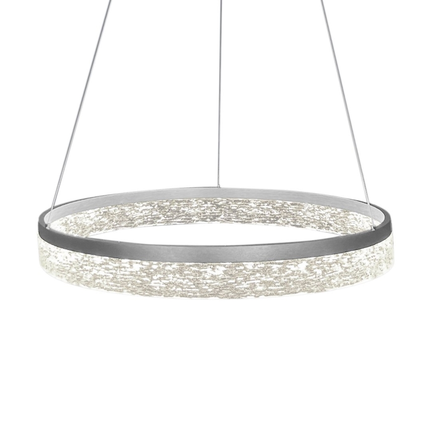 LED luster na sajli GALA LED/25W/230V, prečnik 50 cm, srebrne boje