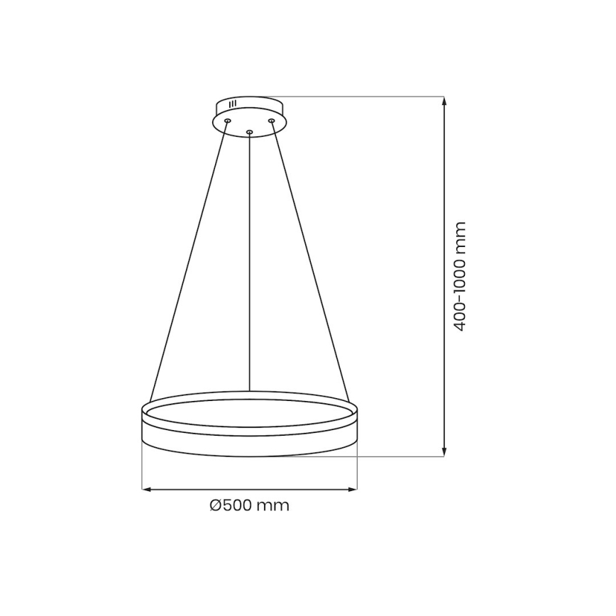 LED luster na sajli GALA LED/25W/230V, prečnik 50 cm, srebrne boje