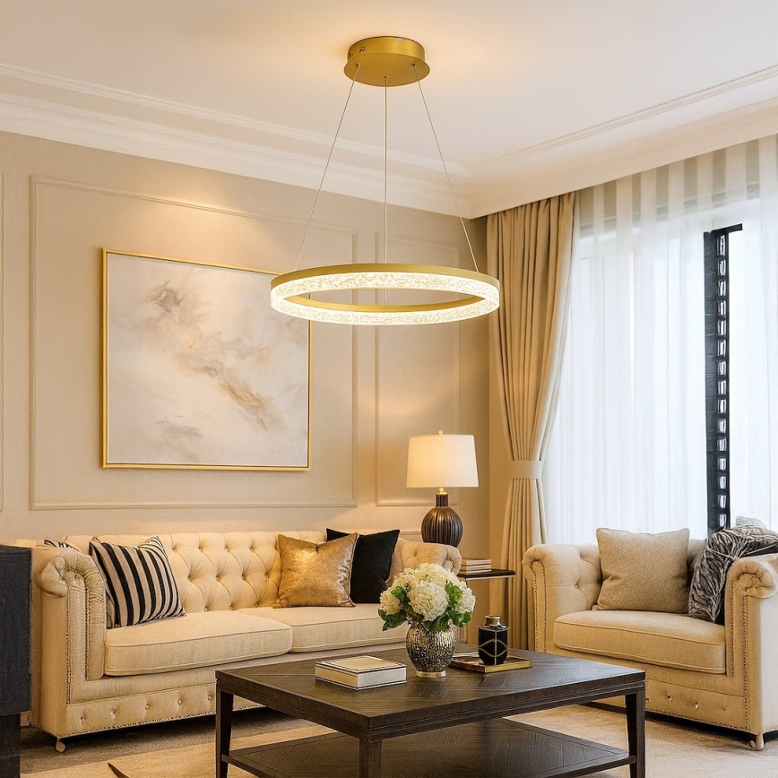 LED luster na sajli GALA LED/25W/230V prečnik 50 cm zlatna