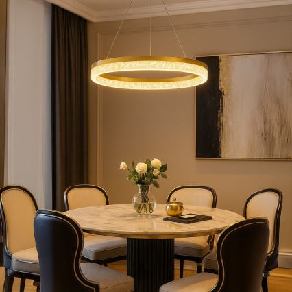 LED luster na sajli GALA LED/25W/230V prečnik 50 cm zlatna