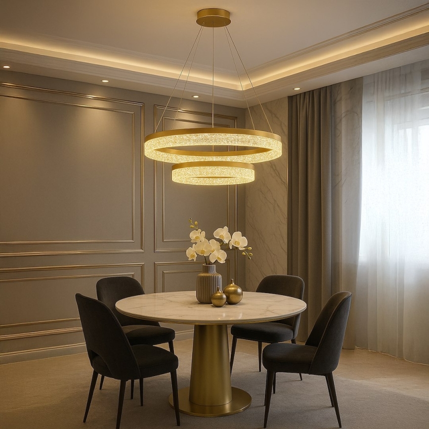 LED luster na sajli GALA LED/54W/230V, pr. 60 cm, zlatna