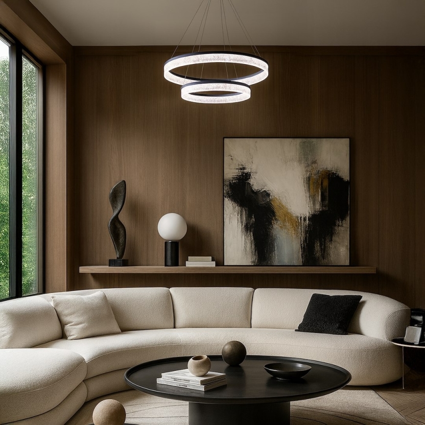 LED luster na sajli GALA LED/54W/230V prečnika 60 cm srebran