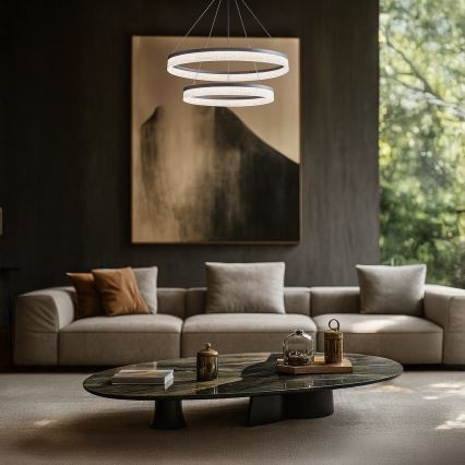 LED luster na sajli GALA LED/54W/230V prečnika 60 cm srebran