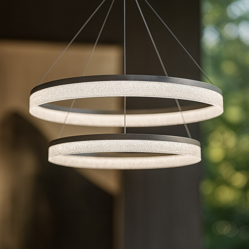 LED luster na sajli GALA LED/54W/230V prečnika 60 cm srebran