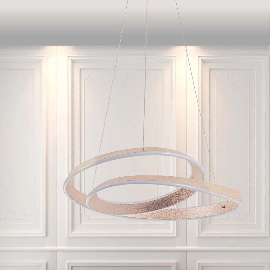 LED luster na sajli GLOW LED/75W/230V 4000K Ø 60 cm, zlatni