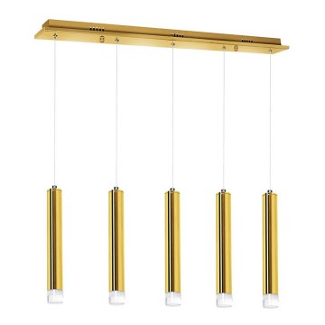 LED Luster na sajli GOLDIE 5xLED/25W/230V zlatni