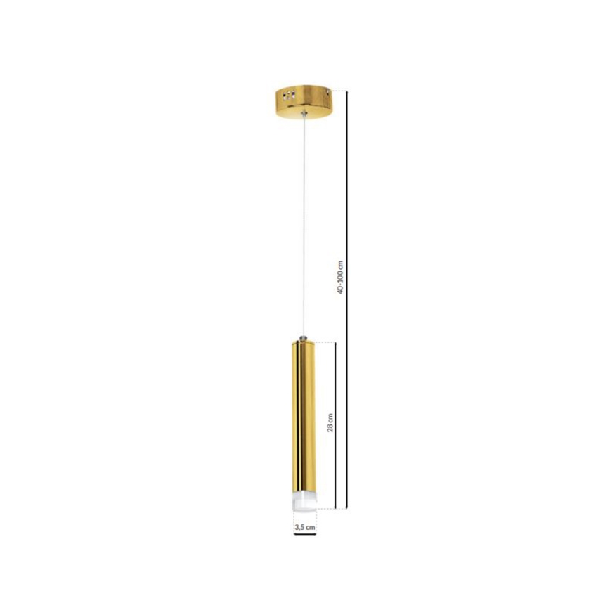 LED luster na sajli GOLDIE LED/5W/230V zlatni