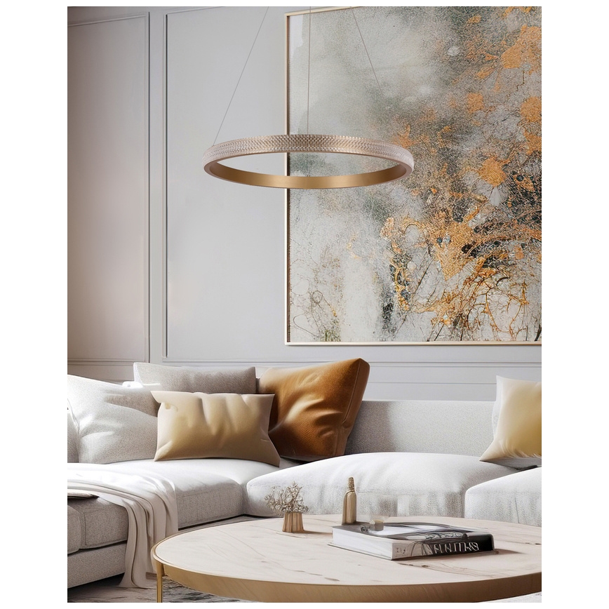LED luster na sajli HASHIM LED/34W/230V prečnik 60 cm u bakarnoj boji