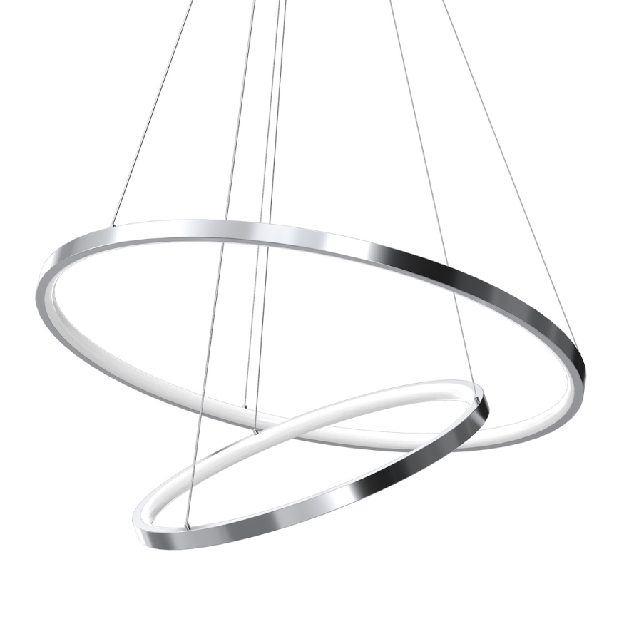 LED luster na sajli HOOP LED/51W/230V prečnik 60 cm 4000K sjajni hrom
