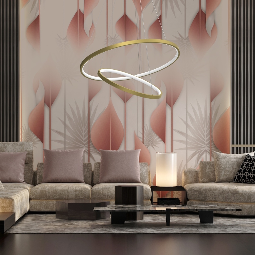 LED luster na sajli HOOP LED/51W/230V prečnik 60 cm 4000K zlatni