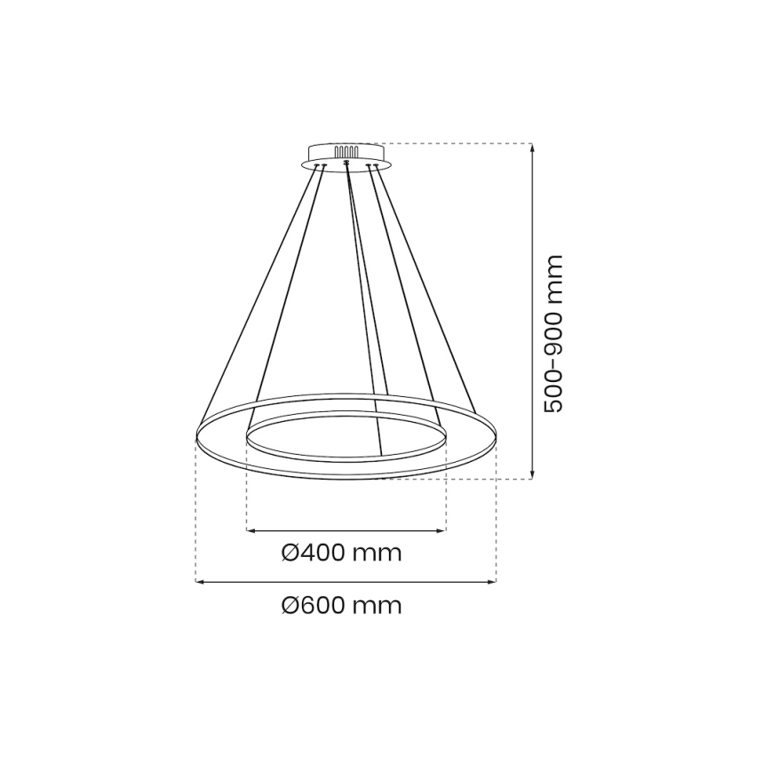 LED luster na sajli HOOP LED/51W/230V prečnik 60 cm 4000K zlatni