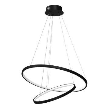 LED luster na sajli HOOP LED/51W/230V prečnika 60 cm 4000K crna