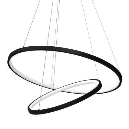 LED luster na sajli HOOP LED/51W/230V prečnika 60 cm 4000K crna