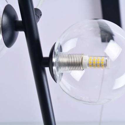 LED luster na sajli HYBRID LED/15W/230V + 7xG9/6W 4000K crna