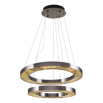 LED luster na sajli JESI LED/140W/230V 3000K prečnik 100 cm srebrna