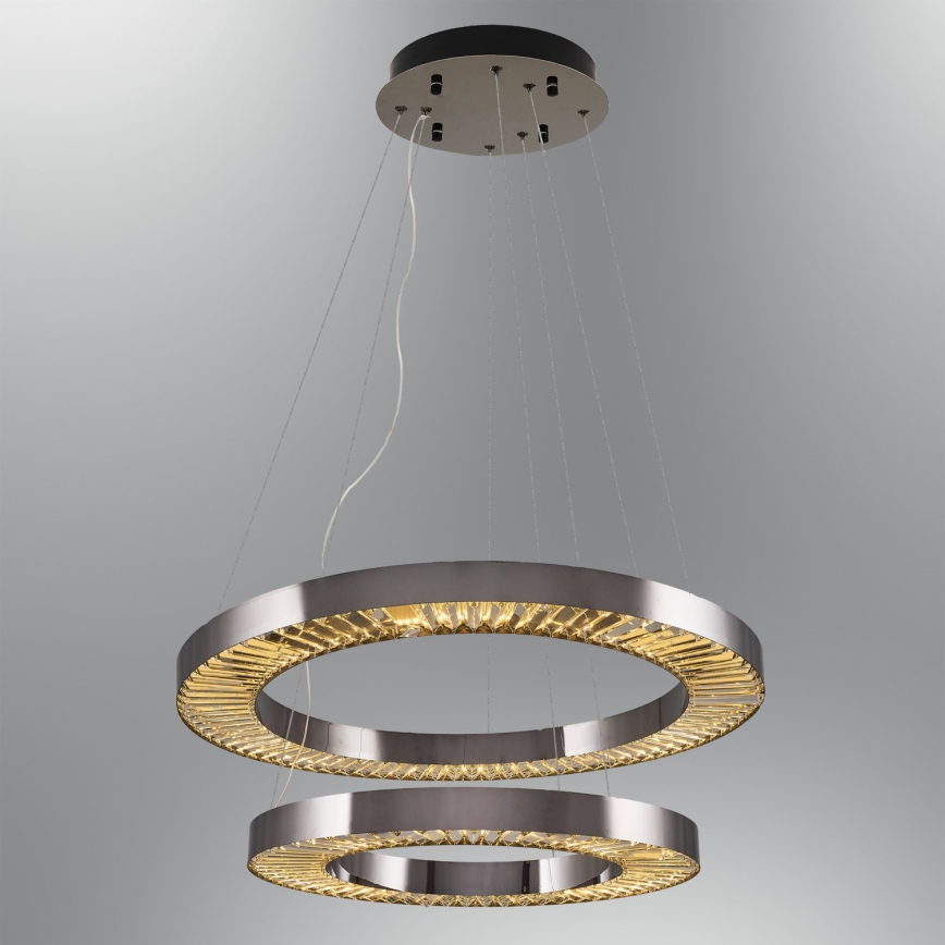 LED luster na sajli JESI LED/140W/230V 3000K prečnik 100 cm srebrna