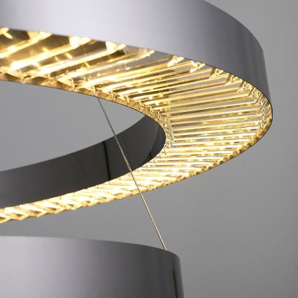 LED luster na sajli JESI LED/140W/230V 3000K prečnik 100 cm srebrna