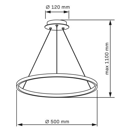 LED luster na sajli LEA LED/20W/230V 4000K prečnik 50 cm matni hrom