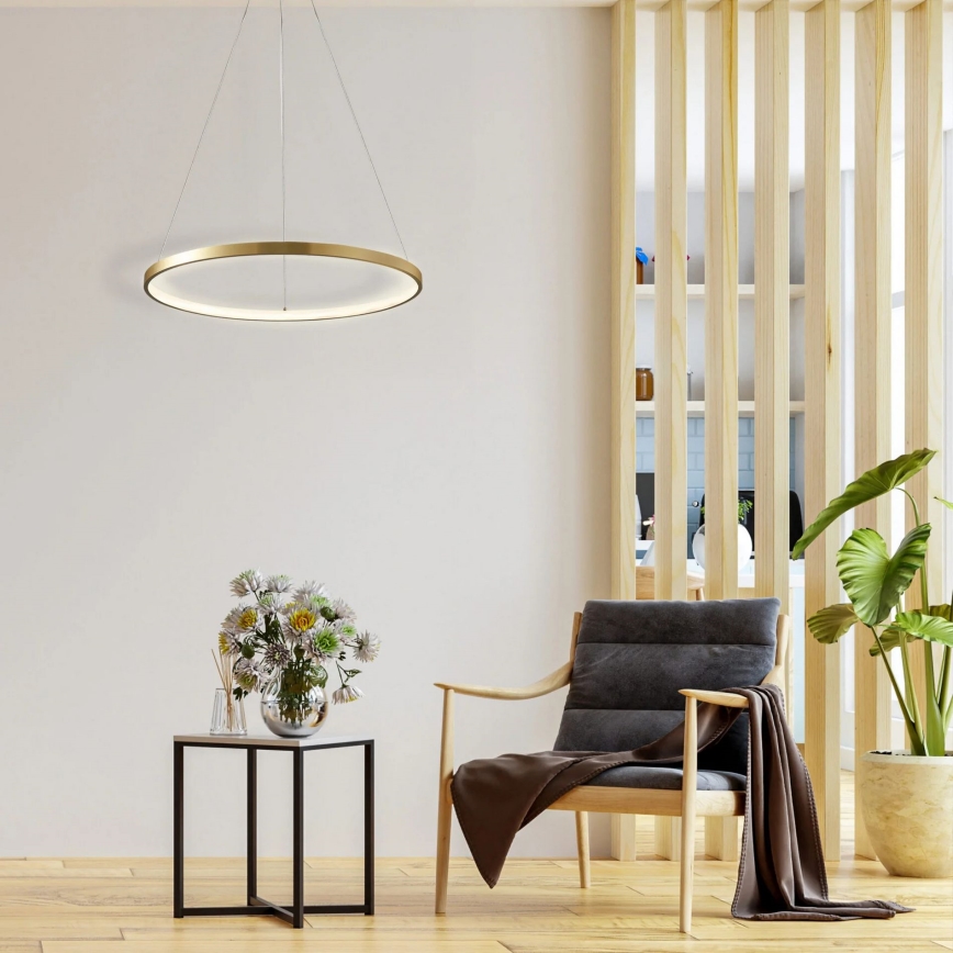 LED luster na sajli LEA LED/20W/230V 4000K prečnik 50 cm zlatna