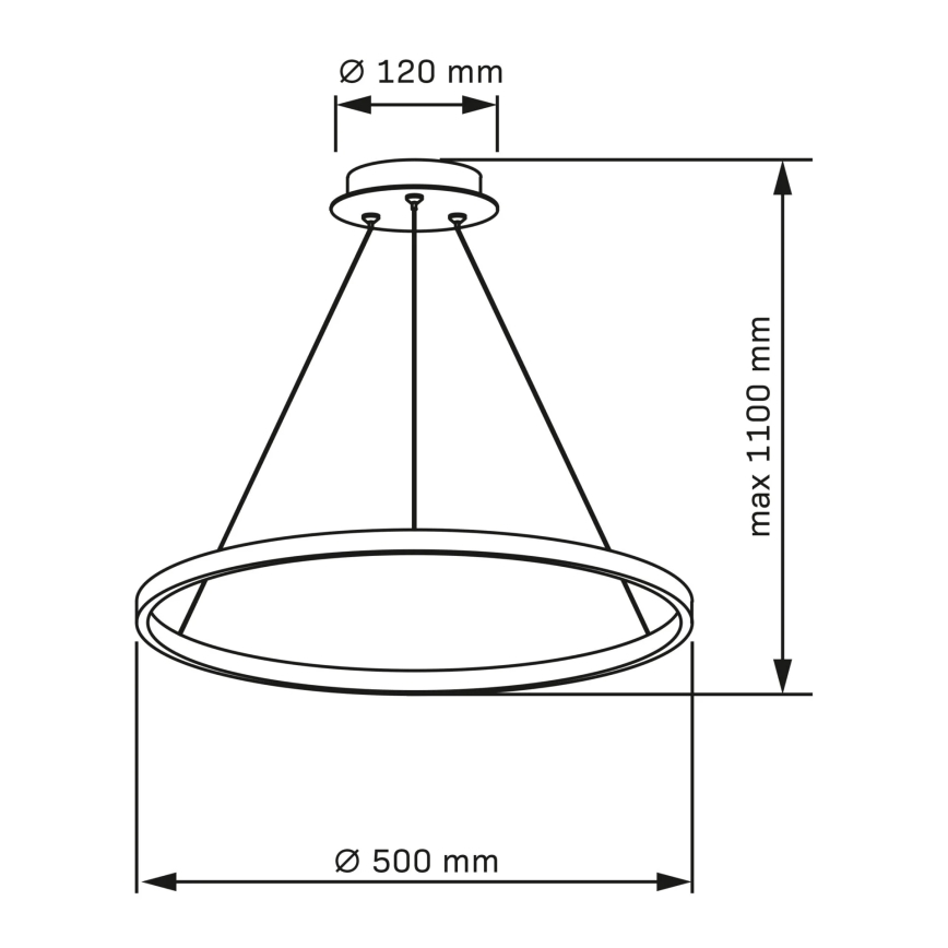 LED luster na sajli LEA LED/20W/230V 4000K prečnik 50 cm zlatna