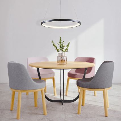 LED luster na sajli LEA LED/20W/230V 4000K, prečnika 50 cm, crne boje