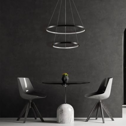LED luster na sajli LEA LED/35W/230V 4000K Ø 60 cm crni