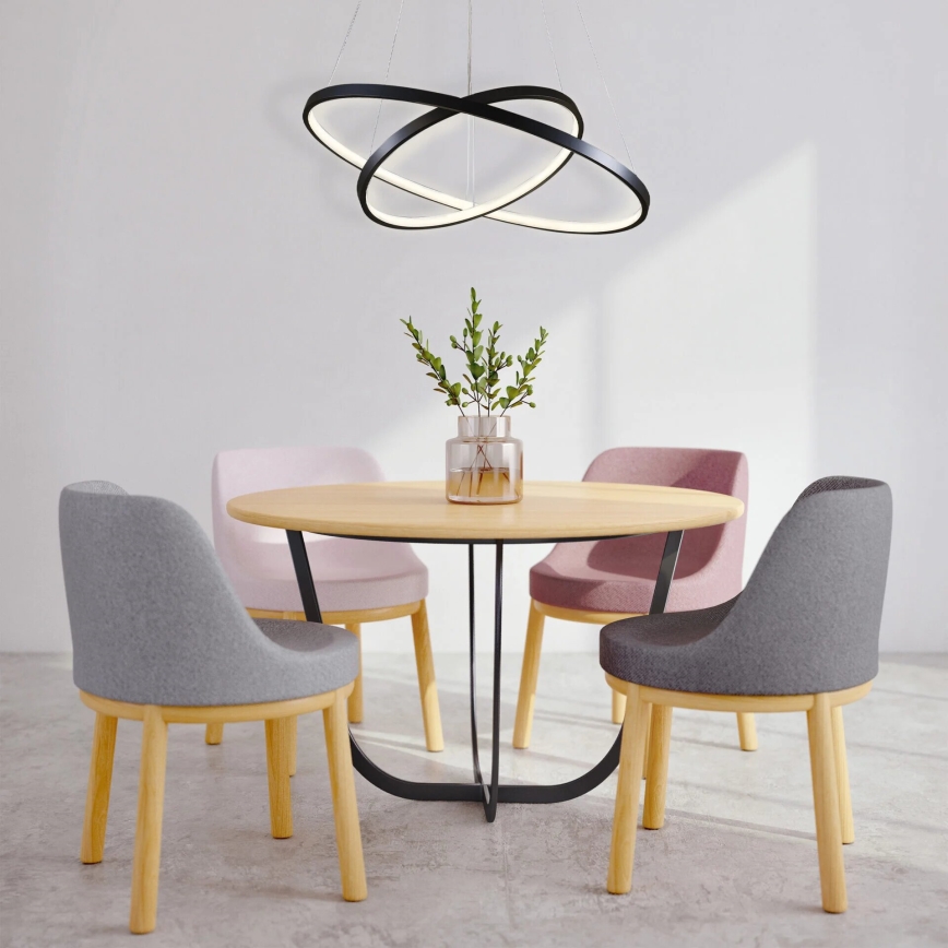 LED luster na sajli LEA LED/35W/230V 4000K Ø 60 cm crni