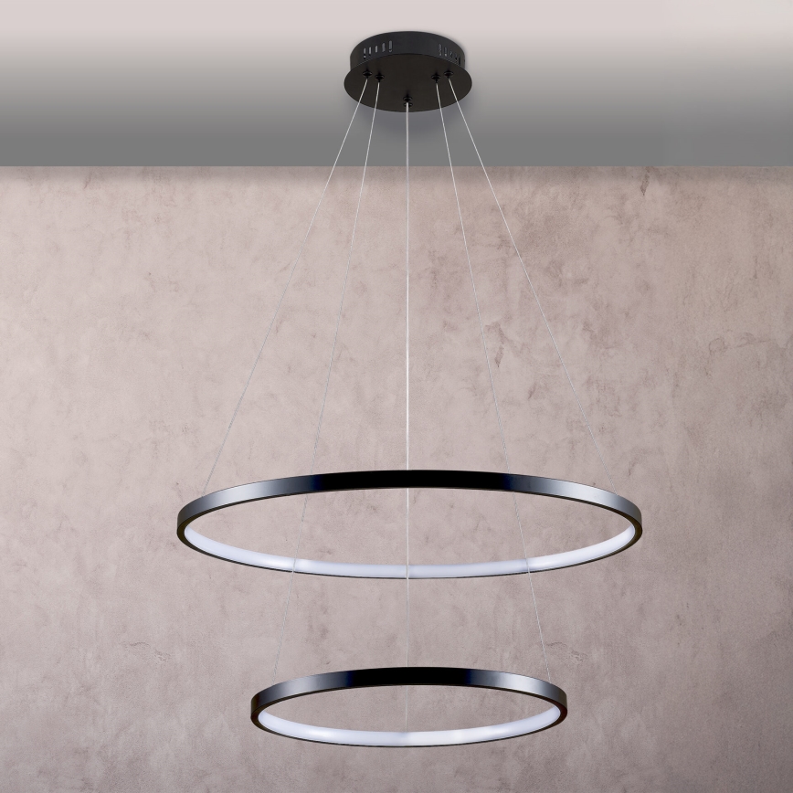 LED luster na sajli LEA LED/35W/230V 4000K Ø 60 cm crni