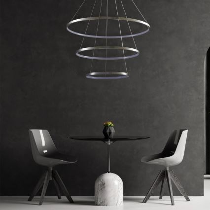 LED luster na sajli LEA LED/60W/230V 4000K prečnik 80 cm matni hrom