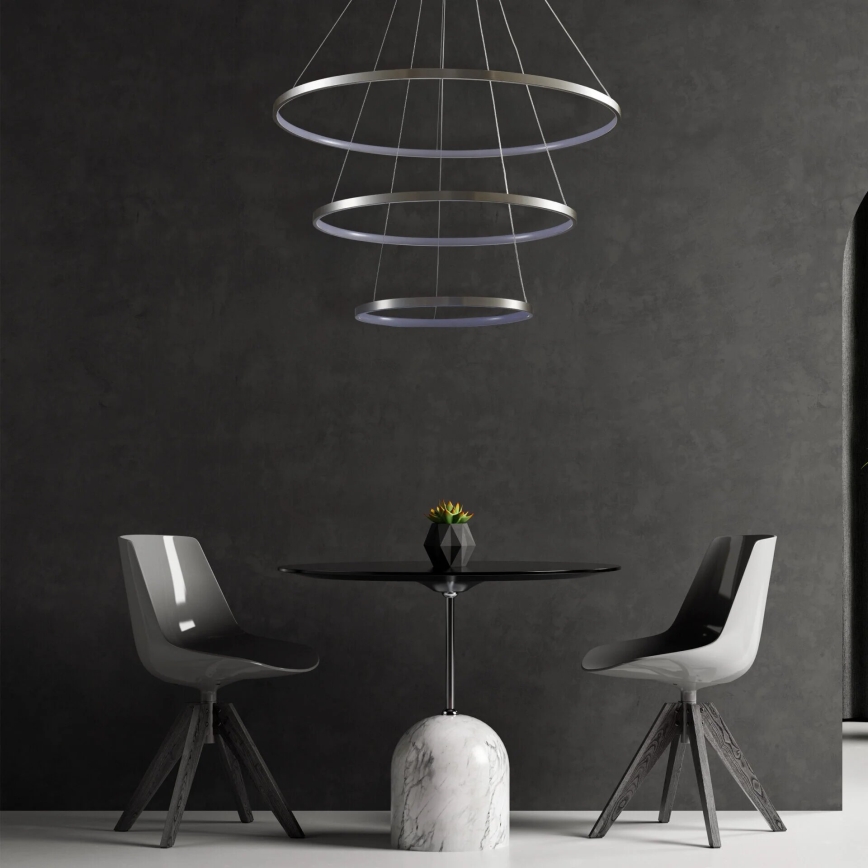 LED luster na sajli LEA LED/60W/230V 4000K prečnik 80 cm matni hrom