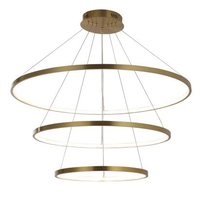 LED luster na sajli LEA, LED/60W/230V, 4000K, prečnik 80 cm, zlatna