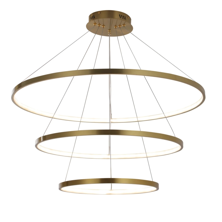 LED luster na sajli LEA, LED/60W/230V, 4000K, prečnik 80 cm, zlatna