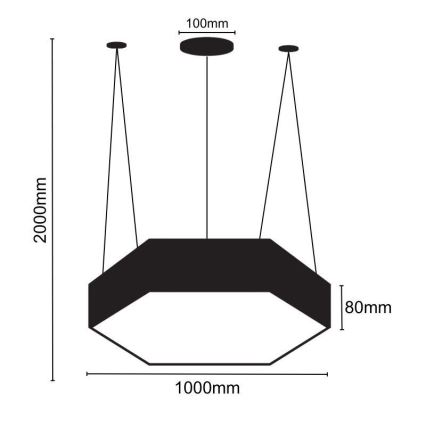 LED luster na sajli LED/100W/230V 4000K prečnik 100 cm