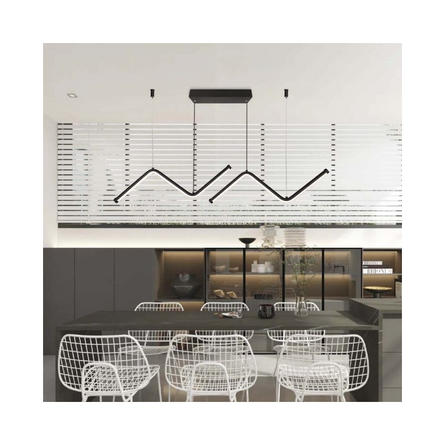 LED luster na sajli LED/12W/230V 4000K crna