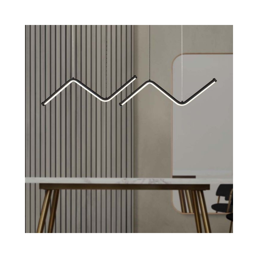 LED luster na sajli LED/12W/230V 4000K crna