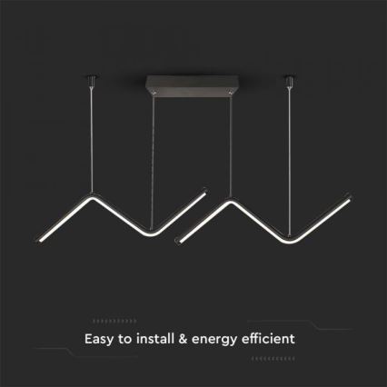 LED luster na sajli LED/12W/230V 4000K crna