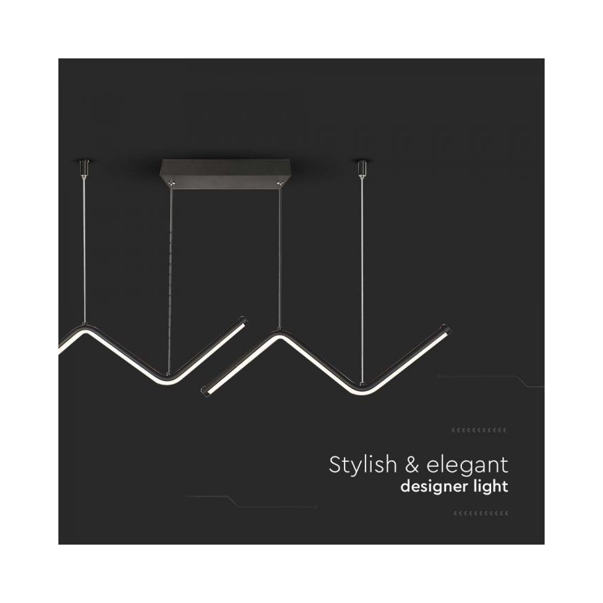 LED luster na sajli LED/12W/230V 4000K crna