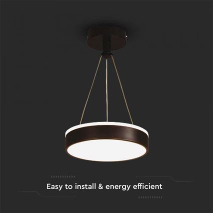 LED luster na sajli LED/12W/230V 4000K crna