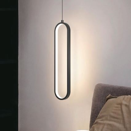 LED luster na sajli LED/13W/230V 3000K, crne boje