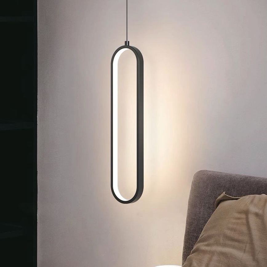 LED luster na sajli LED/13W/230V 3000K, crne boje